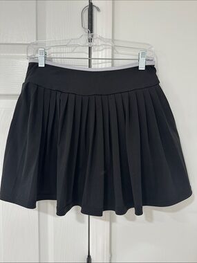 Women's Black Pleated Skater Skirt